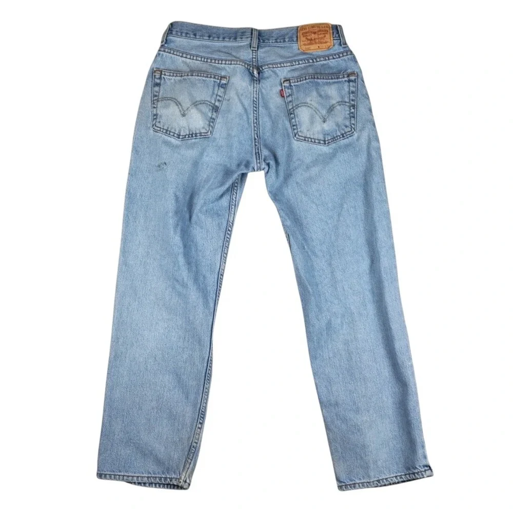 Y2K Levi's 550 Jeans‎ Men's 31.5x28.25 Blue Relaxed Fit Distressed Denim 00s